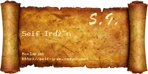 Seif Irén névjegykártya
